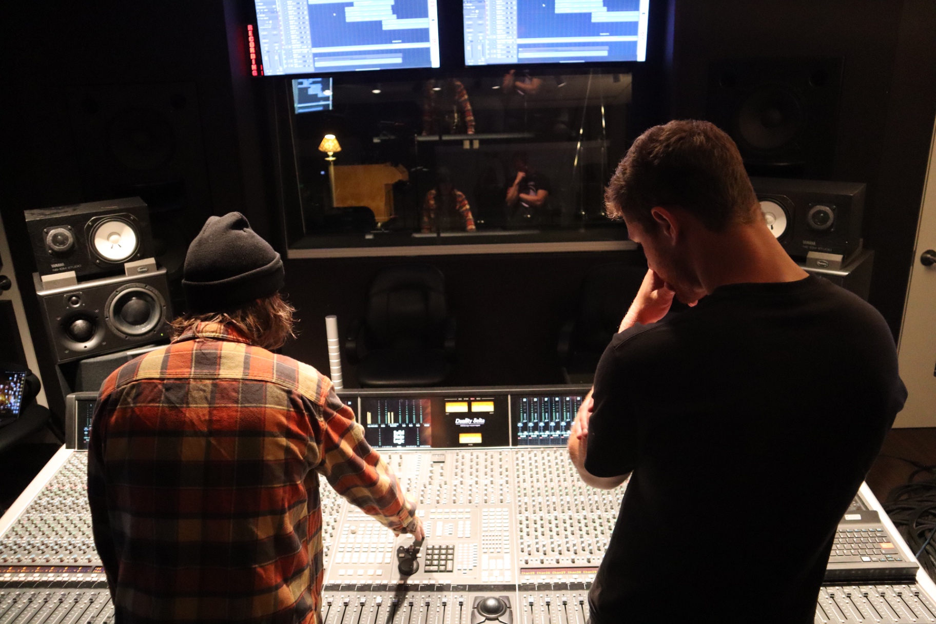 Tracking session at an SSL Duality console